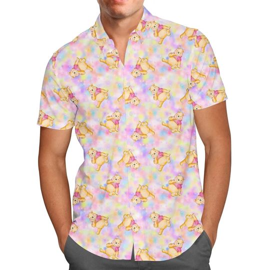 Watercolor Winnie the Pooh Hawaiian Shirt Beach Vacation Shirt