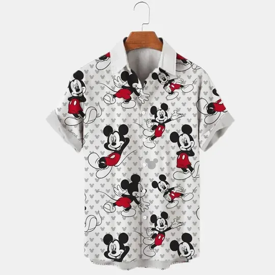 Disney Hawaiian Shirts Summer Casual Button Up Shirts