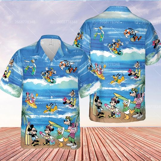 Disney Summer Mickey And Minnie Mouse Hawaiian Shirt