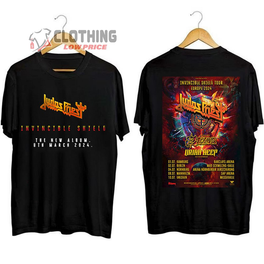 Judas Priest Band Shirt ,Judas Priest Invincible Shield 2024 Tour Shirt