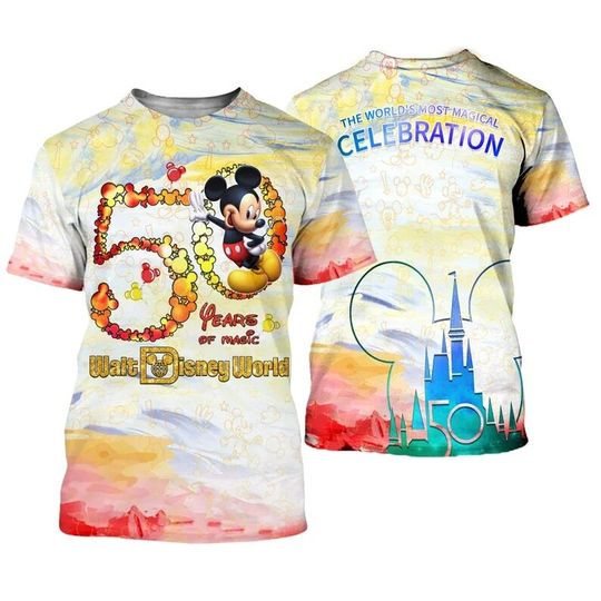 Mickey Mouse 50 Years Anniversary Disney Shirt, Disney 3D Printed Shirt