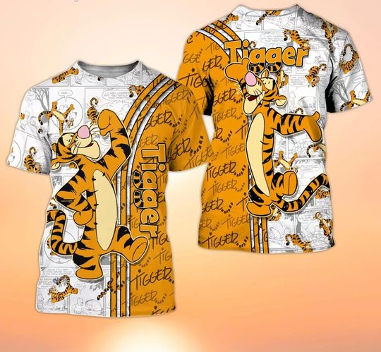 Winnie The Pooh Tigger Disney Shirt, Disney 3D Printed Shirt