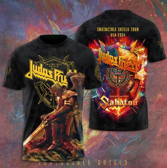 Judas Priest 3D T-Shirt, Judas Priest Rock Music Band T-Shirt