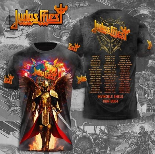 Judas Priest Invincible Shield Concert 2024 Us Tour Shirt