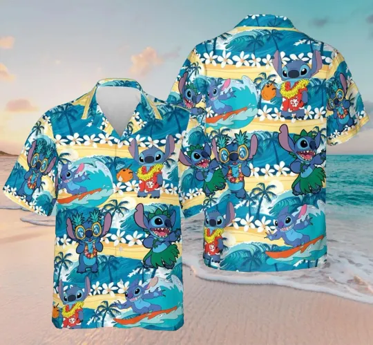 Lilo And Stitch Surf Hawaiian Shirt Disney Hawaiian Shirt