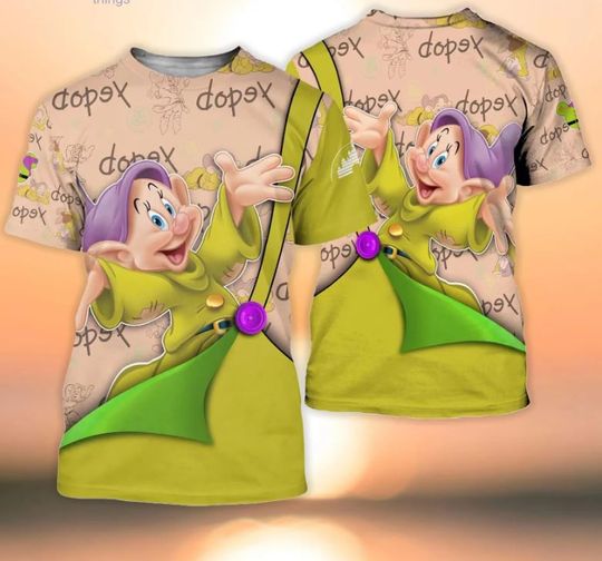 Dopey Dwarf Disney Shirt, Disney 3D Printed Shirt