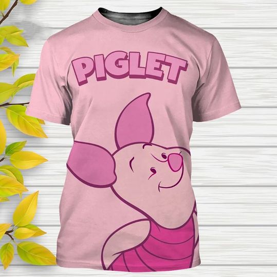 Winnie the Pooh Piglet Disney Shirt, Disney 3D Printed Shirt