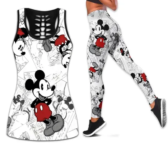 Mickey Mouse Women's Disney Tank Top Legging Set Outfit