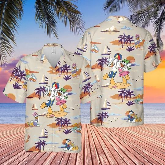Vintage Donald Duck Hawaiian Shirt Daisy Duck Hawaiian Shirt