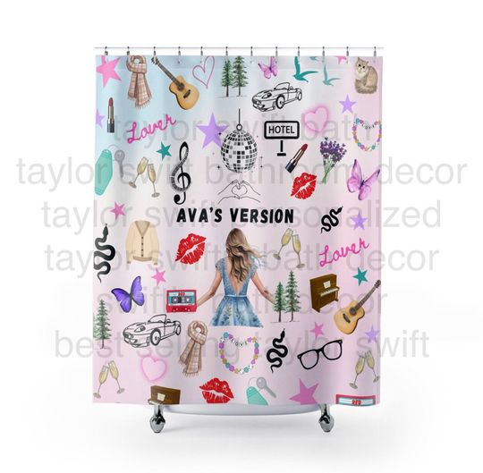 Personalized Taylor Shower Curtain, Taylor Bathroom Decor