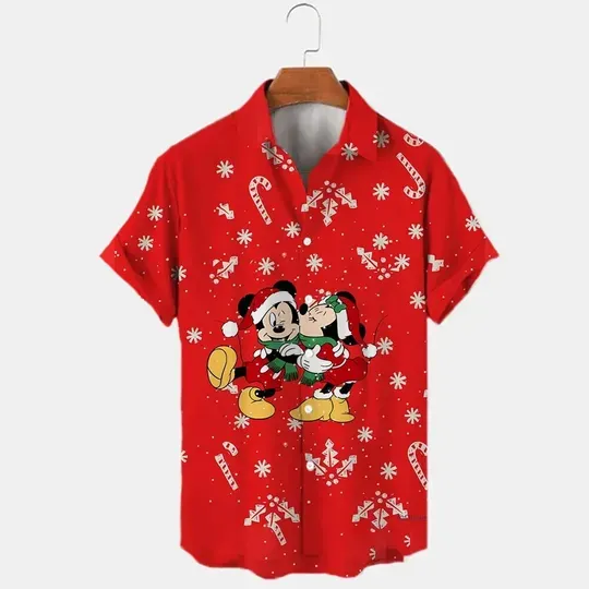 Disney Mickey Minnie Christmas Hawaiian Shirts