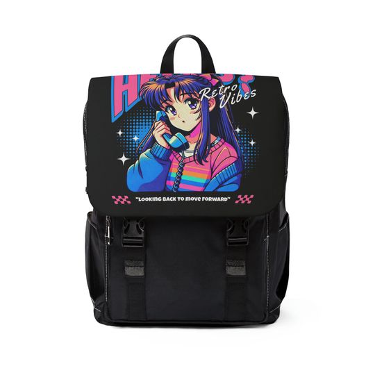 Hello Retro Vibes Unisex Casual Shoulder Backpack