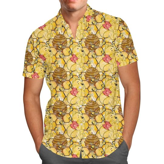 Watercolor Winnie the Pooh Hawaiian Shirt