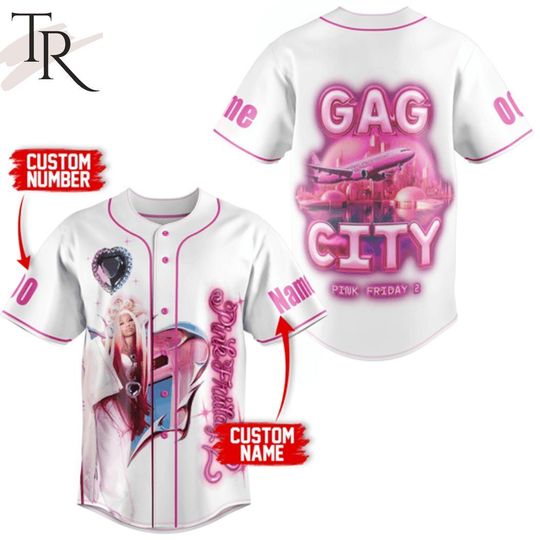 Custom Nicki Minaj Gag City Pink Friday 2 Baseball Jersey