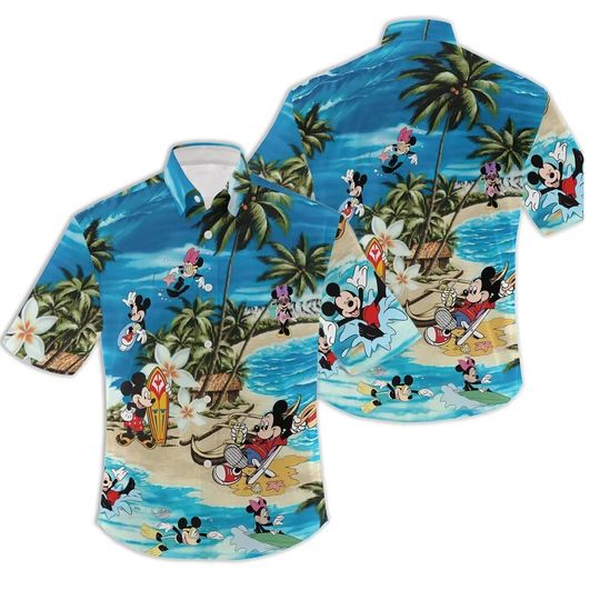 Mickey Disney Hawaiian Shirts Vintage Casual Top Shirts