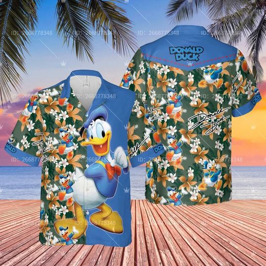 Disney Donald Duck Hawaiian Shirt Disney Summer Vacation Shirt