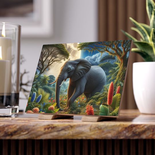 The African Elephant Ceramic Photos Tile, Home Decor