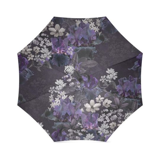 Lalia Dark Floral Flower Umbrella