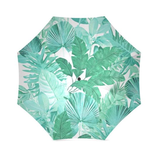 Tropical Leaf Green Palm Tree Umbrella