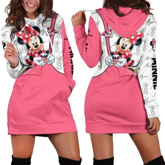 Spring Autumn Minnie Hoodie Dress, Disney Hoodie Dress