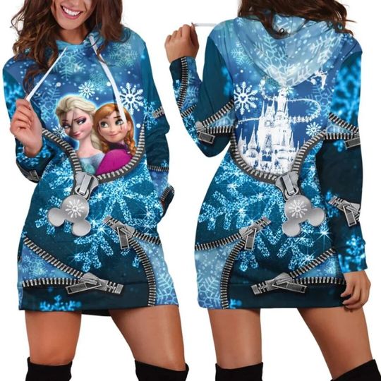 Frozen Elsa Hoodie Dress, Disney Hoodie Dress