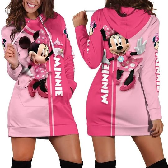 2024 Disney Minnie Women Hoodie Dress, Disney Hoodie Dress