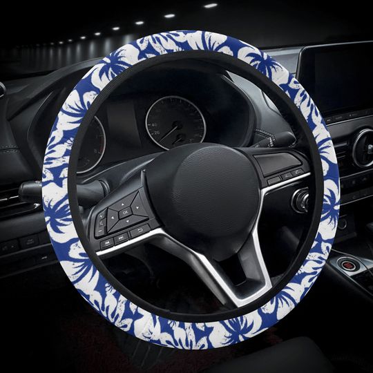 Hibiscus Flower Steering Wheel Cover, Car Accessories