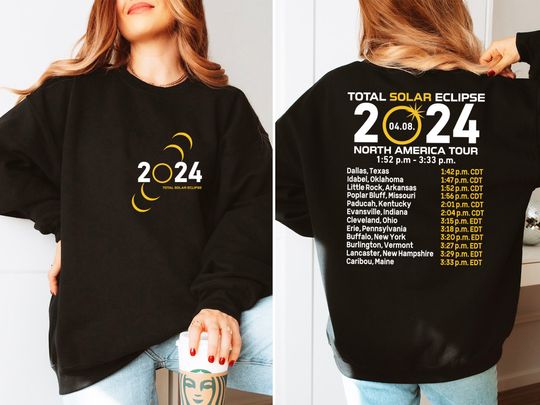 Total Solar Eclipse 2024 Sweatshirt, April 8th 2024 Shirt