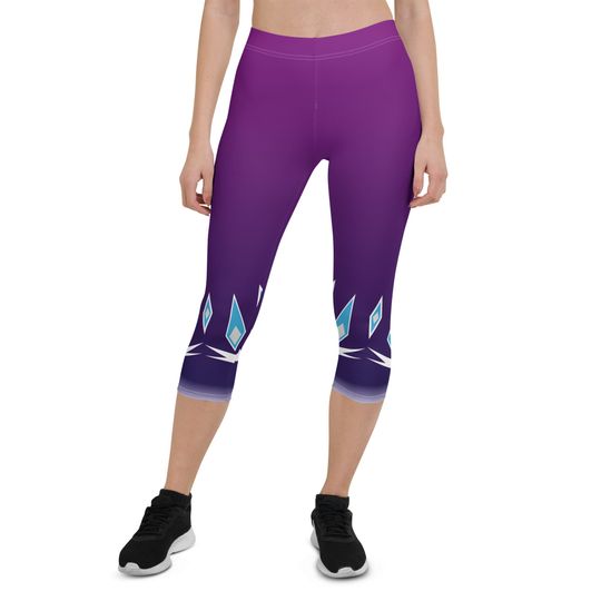 Ice Queen 2 Purple Running Costume Capri Leggings