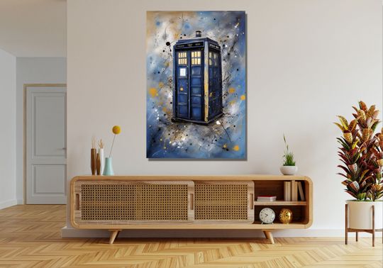 Doctor Who Tardis Box Jackson Pollock Style Poster