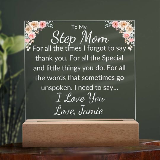 Custom Step Mom Acrylic Plaque, Mother's Day Gift