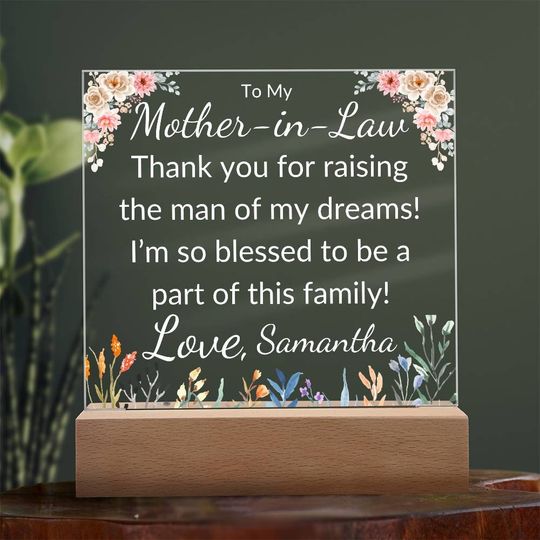 Personalized Mother-in-Law Acrylic Plaque, House Decor