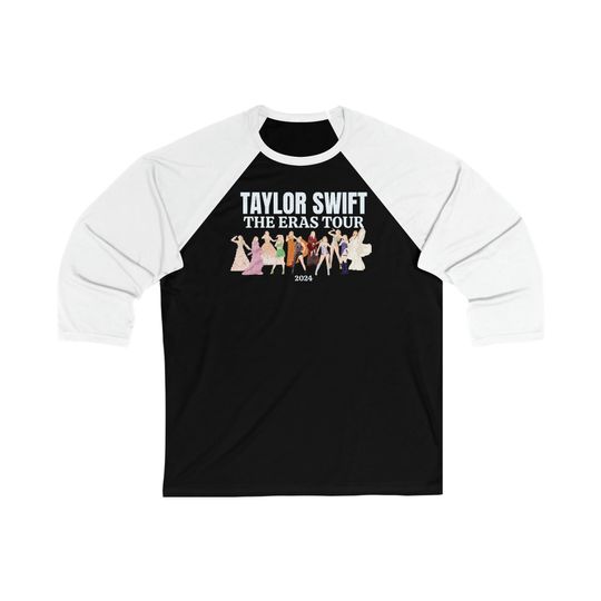 Taylor Eras Tour 2024 Unisex 3\4 Sleeve Baseball Tee