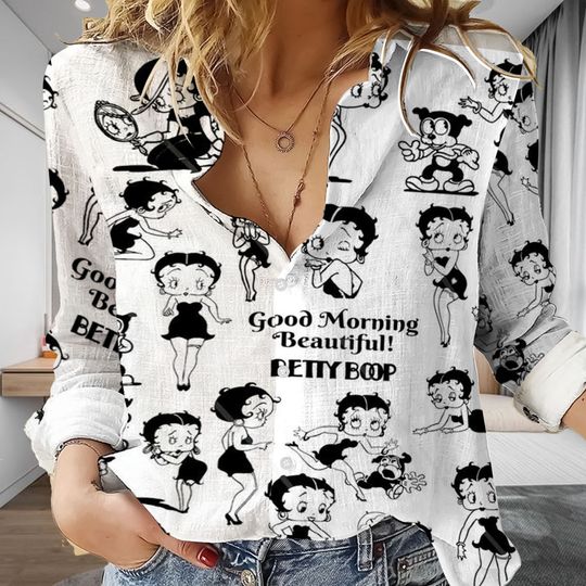 Betty Boop Women Casual Shirt, Cartoon Women Blouses