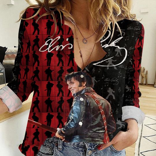 The King Of Rock Elvis Presley Women Casual Shirt, Music Women Blouses
