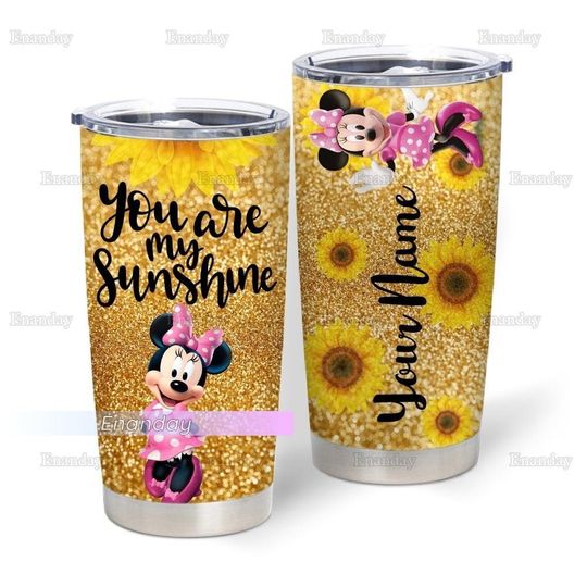 Minnie Mouse Tumbler, Custom Minnie Tumbler, You Are My Sunshine Tumbler