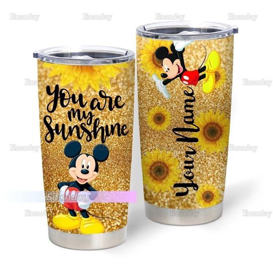 Mickey Mouse Tumbler, Custom Mickey Tumbler, You Are My Sunshine Tumbler