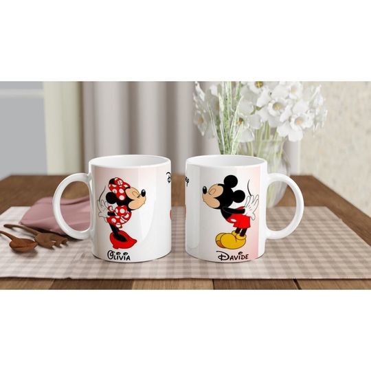 Customizable Disney Mickey and Minnie Mug - Valentine's Day Gift -