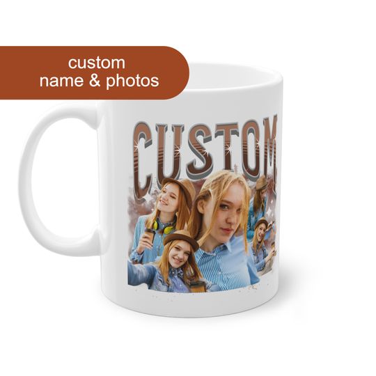 Custom your 90's pet bootleg coffee mug vintage Photo cup Pet Photo Funny Rap mug
