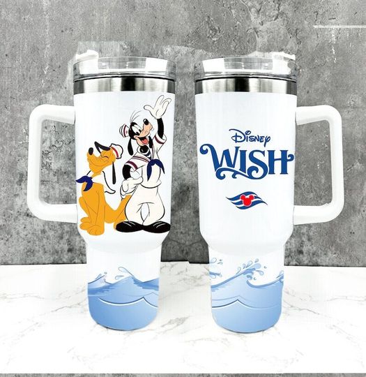 Disney Cruise Tumblers, 40oz Insulated Cup with Straw