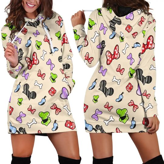 Mickey Mouse Christmas Hoodie Dress, Disney Hoodie Dress