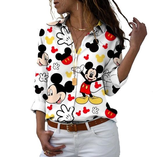 Disney Minnie Mouse Anime Casual Shirt