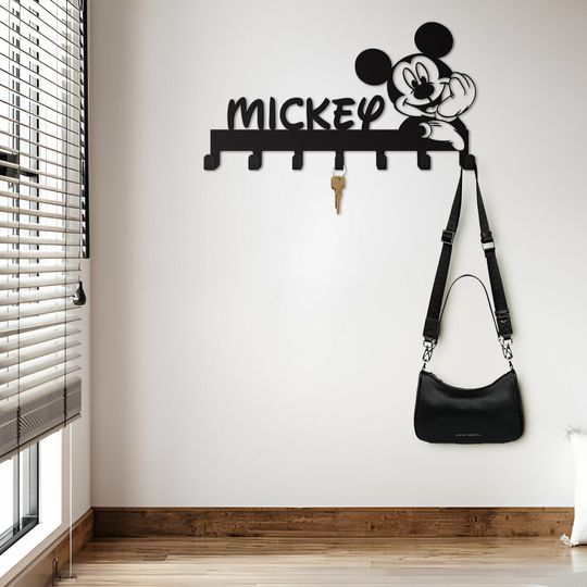 Happy Mickey Key Holder,  Mickey Disney Theme Wall Decoration