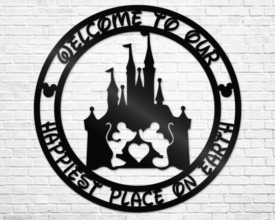 Happiest Place on Earth Sign, Home Castle Metal Sign, Family Welcome Sign