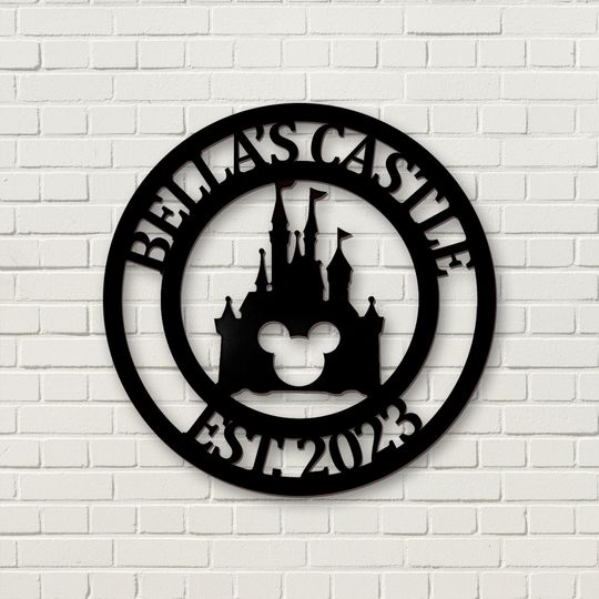 Personalized Disney Family Metal Wall Art, Custom Family Name Sign