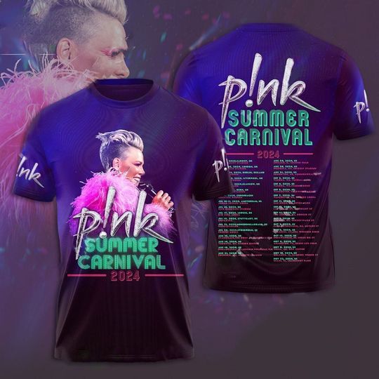 P!nk Singer Summer Carnival 2024 Tour 3D T-Shirt