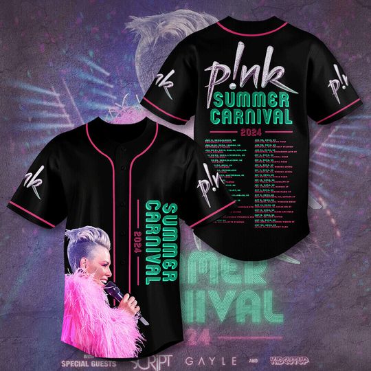 Pink Singer Jersey, P!nk Summer Carnival 2024 Tour Baseball Jersey
