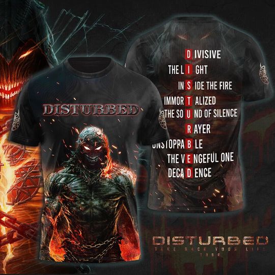 Disturbed Music Band 3D T-Shirt, Disturbed Band Fan Gift