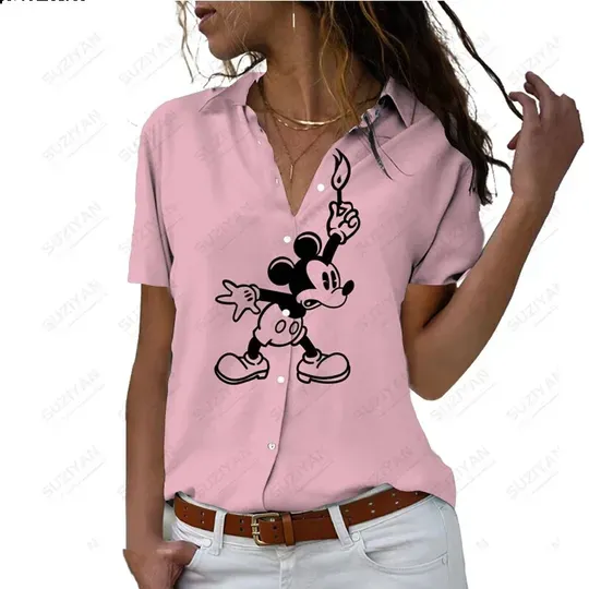Spring Disney Mickey Women's Short Sleeve Shirt