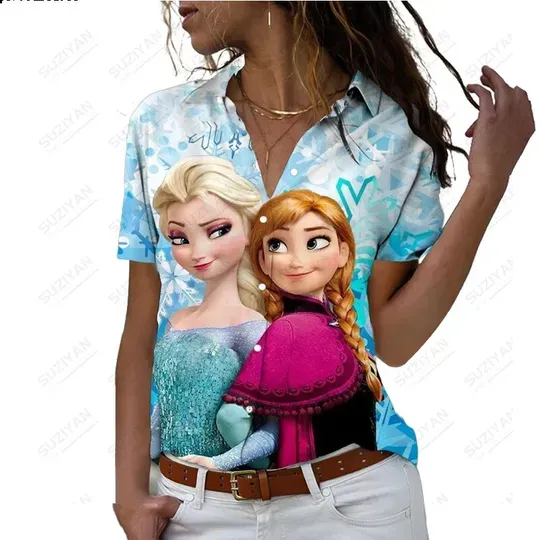 Summer Fashion Disney Frozen Women's Short Sleeve Shirt